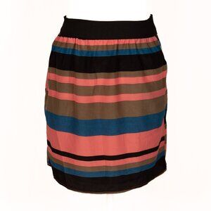 Colorblock Lined Mini Skirt, 100% Polyester